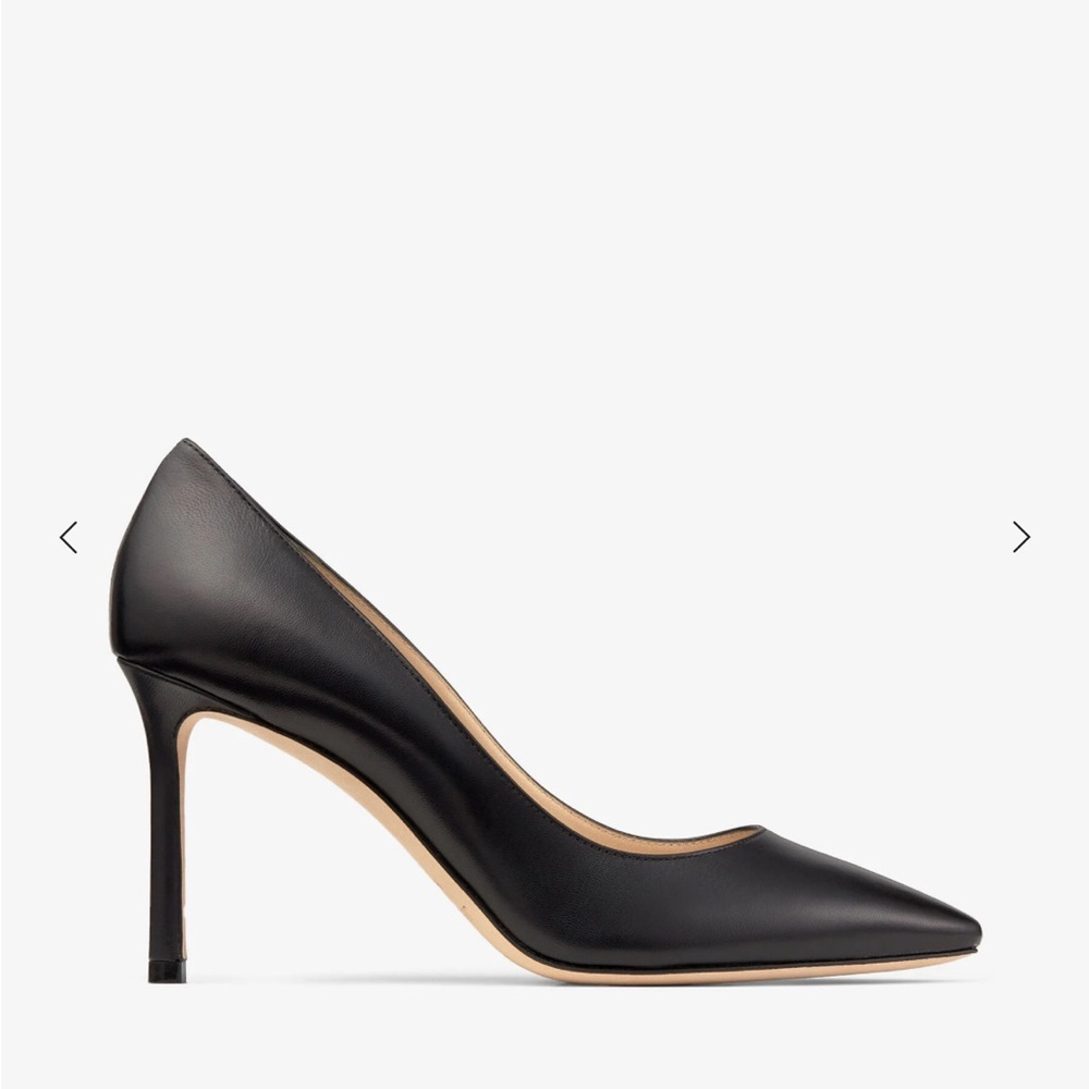 Jimmy Choo Black Leather Romy Pumps